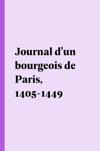 Journal d'un bourgeois de Paris, 1405-1449_cover