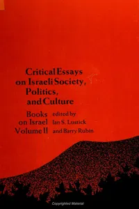 Critical Essays on Israeli Society, Politics, and Culture_cover