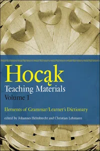 Hocak Teaching Materials, Volume 1_cover
