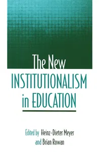 The New Institutionalism in Education_cover