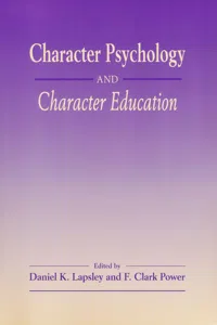 Character Psychology And Character Education_cover