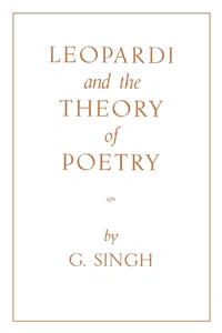 Leopardi and the Theory of Poetry_cover