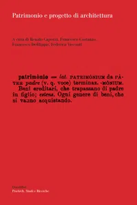 Patrimonio e progetto di architettura_cover