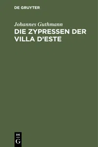 Die Zypressen der Villa d'Este_cover