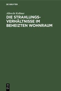 Die Strahlungsverhältnisse im beheizten Wohnraum_cover