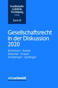 Gesellschaftsrecht in der Diskussion 2020_cover