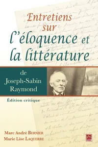 Entretiens sur l'éloquence et la littérature_cover