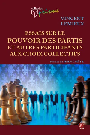 Essais sur le pouvoir des partis et autres participants aux choix collectifs