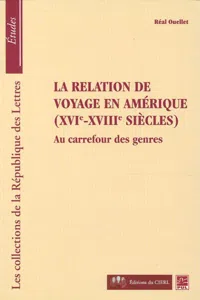 La relation de voyage en Amérique_cover