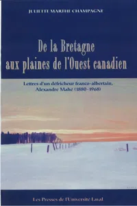 La Bretagne aux plaines de l'ouest canadien_cover