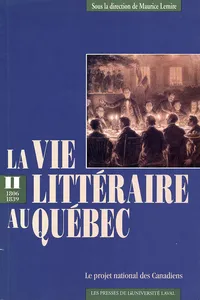 La vie littéraire au Québec_cover