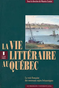 La vie littéraire au Québec_cover