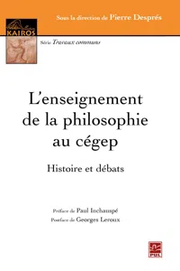 L'enseignement de la philosophie au cégep_cover