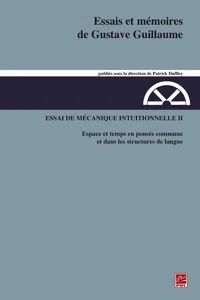 Essais et mémoires de Gustave Guillaume. Essai de mécanique intuitionnelle II_cover