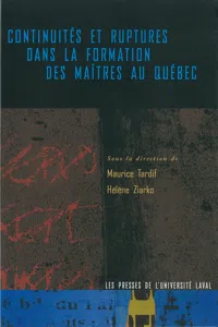 Continuités et ruptures dans la formation des maîtres_cover