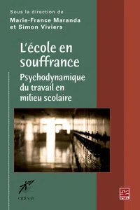 L'école en souffrance : Psychodynamique du travail en ..._cover