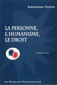 La personne, l'humanisme et le droit_cover