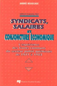 Syndicats, salaires et conjoncture économique_cover