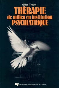 Thérapie de milieu en institution psychiatrique_cover