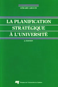 La planification stratégique à l'université_cover