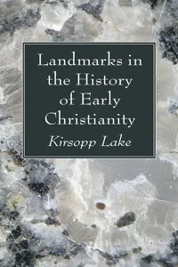 Landmarks in the History of Early Christianity_cover