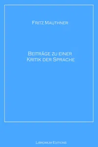 Beiträge zu einer Kritik der Sprache_cover