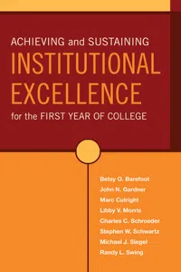 Achieving and Sustaining Institutional Excellence for the First Year of College_cover