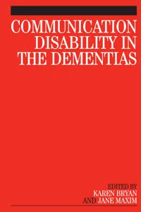 Communication Disability in the Dementias_cover
