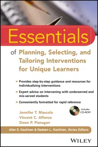 Essentials of Planning, Selecting, and Tailoring Interventions for Unique Learners_cover
