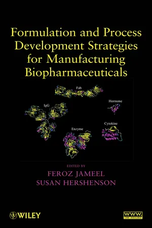 Formulation and Process Development Strategies for Manufacturing Biopharmaceuticals
