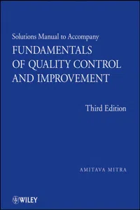 Fundamentals of Quality Control and Improvement, Solutions Manual_cover