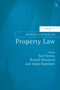 Modern Studies in Property Law, Volume 11_cover