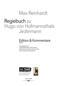 Max Reinhardt: Regiebuch zu Hugo von Hofmannsthals "Jedermann" | Edition & Kommentare_cover