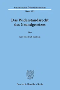 Das Widerstandsrecht des Grundgesetzes._cover