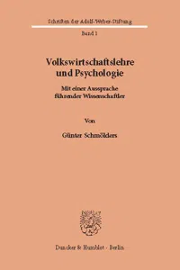 Volkswirtschaftslehre und Psychologie._cover