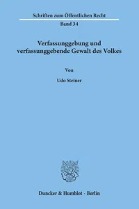 Verfassunggebung und verfassunggebende Gewalt des Volkes._cover