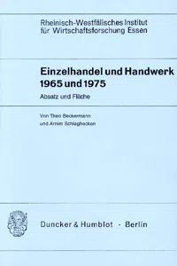 Einzelhandel und Handwerk 1965 und 1975._cover