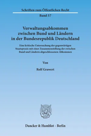 Verwaltungsabkommen zwischen Bund und Ländern in der Bundesrepublik Deutschland.