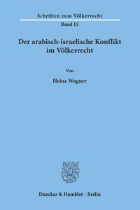 Der arabisch-israelische Konflikt im Völkerrecht._cover