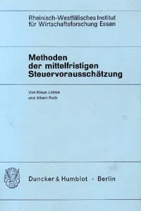 Methoden der mittelfristigen Steuervorausschätzung._cover