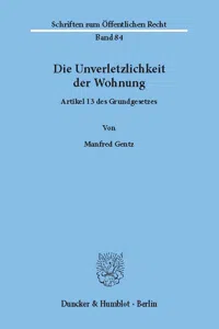 Die Unverletzlichkeit der Wohnung._cover