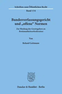 Bundesverfassungsgericht und "offene" Normen._cover