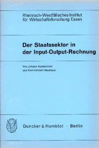 Der Staatssektor in der Input-Output-Rechnung._cover