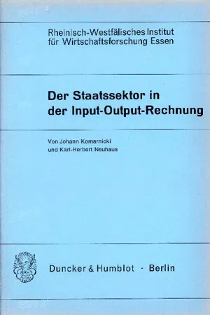 Der Staatssektor in der Input-Output-Rechnung.