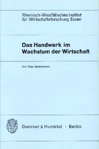 Das Handwerk im Wachstum der Wirtschaft._cover