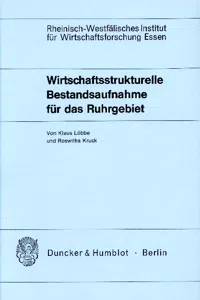 Wirtschaftsstrukturelle Bestandsaufnahme für das Ruhrgebiet._cover