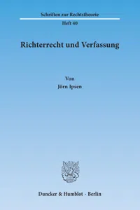 Richterrecht und Verfassung._cover