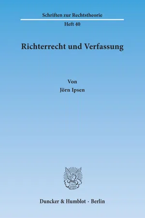 Richterrecht und Verfassung.