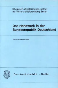 Das Handwerk in der Bundesrepublik Deutschland._cover