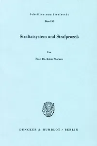 Straftatsystem und Strafprozeß._cover